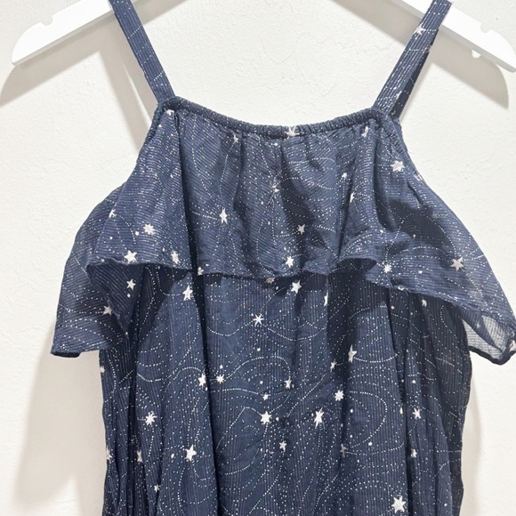 ANTHROPOLOGIE FLOREAT Women’s Blue Silver STARLIT Off Shoulder Blouse Top Sz XS - Picture 10 of 15